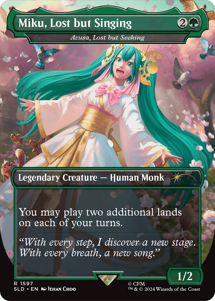 Miku, Lost but Singing - Azusa, Lost but Seeking (SLD-1597) - Secret Lair Drop / Miku, Lost but Singing (Borderless)