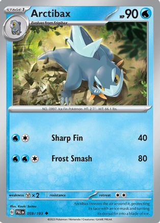 Arctibax 059/193 - Reverse Holofoil SV02 Paldea Evolved - Uncommon