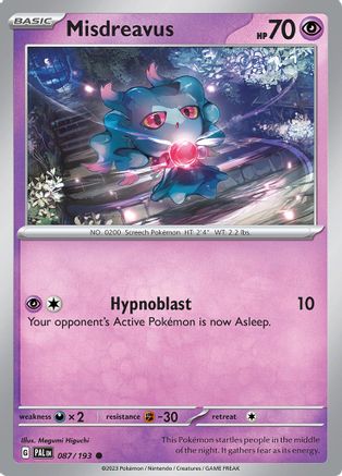 Misdreavus 087 - Reverse Holofoil SV02 Paldea Evolved - Common