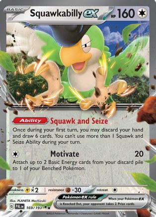Squawkabilly ex 169 - Holofoil SV02 Paldea Evolved - Double Rare
