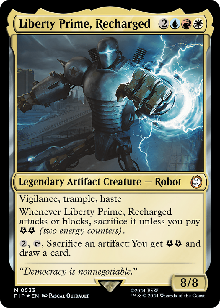 Liberty Prime, Recharged (Surge Foil) (PIP-533) - Fallout Foil