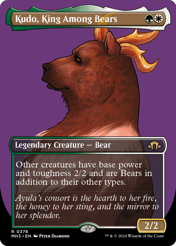 Kudo, King Among Bears (Borderless) (MH3-376) - Modern Horizons 3 Foil