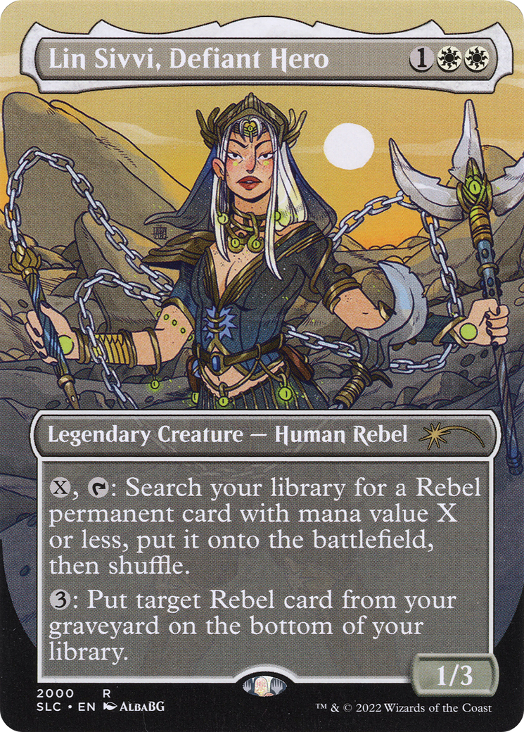 Lin Sivvi, Defiant Hero (SLC-2000) - Secret Lair Countdown Kit (Borderless) Foil