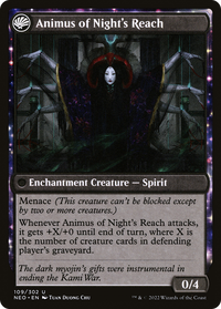 The Long Reach of Night (NEO-109) - Kamigawa: Neon Dynasty: (fandfc, enchantment)