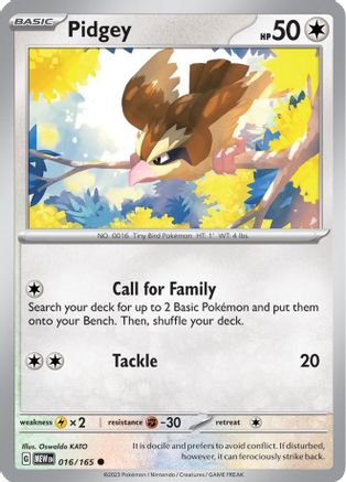 Pidgey 016 SV Scarlet & Violet 151 - Common