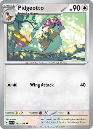 Pidgeotto 163 SV03 Obsidian Flames - Uncommon
