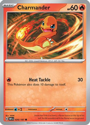 Charmander 026 - Reverse Holofoil SV03 Obsidian Flames - Common