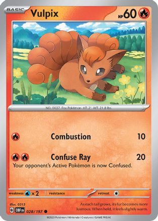 Vulpix 028 - Reverse Holofoil SV03 Obsidian Flames - Common