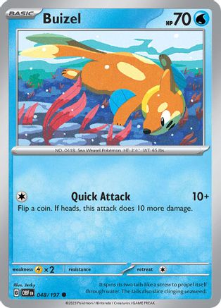 Buizel 048 - Reverse Holofoil SV03 Obsidian Flames - Common