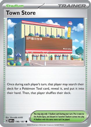 Town Store 196 - Reverse Holofoil SV03 Obsidian Flames - Common