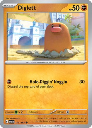 Diglett 103 SV03 Obsidian Flames - Common