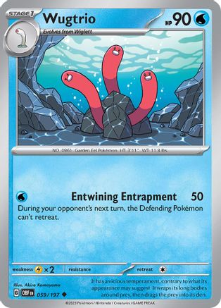 Wugtrio 059 - Reverse Holofoil SV03 Obsidian Flames - Uncommon
