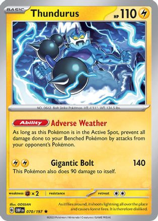 Thundurus 070 - Holofoil SV03 Obsidian Flames - Rare