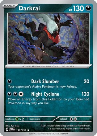 Darkrai 136 - Holofoil SV03 Obsidian Flames - Rare