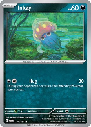 Inkay 137 - Reverse Holofoil SV03 Obsidian Flames - Common