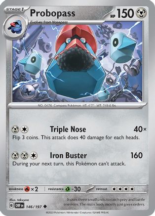 Probopass 146 - Reverse Holofoil SV03 Obsidian Flames - Uncommon
