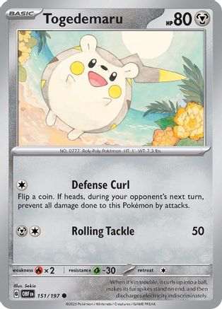 Togedemaru 151 - Reverse Holofoil SV03 Obsidian Flames - Common