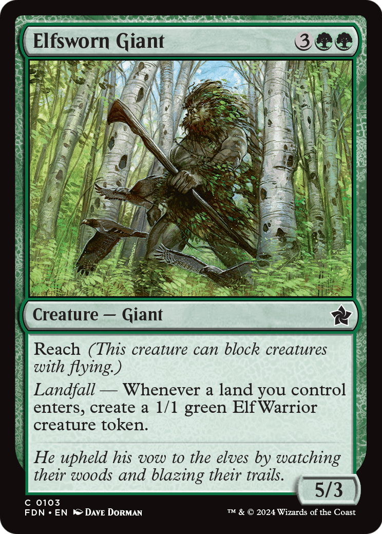 Elfsworn Giant (FDN-103) - Foundations Foil