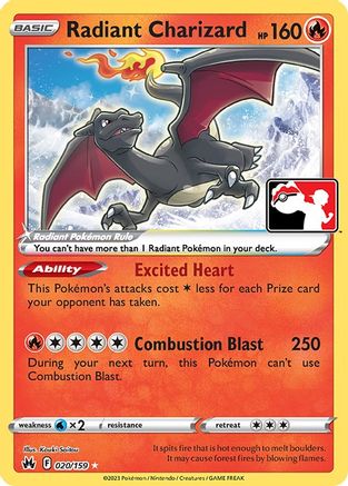 Radiant Charizard - Holofoil Prize Pack Series Cards - Radiant Rare