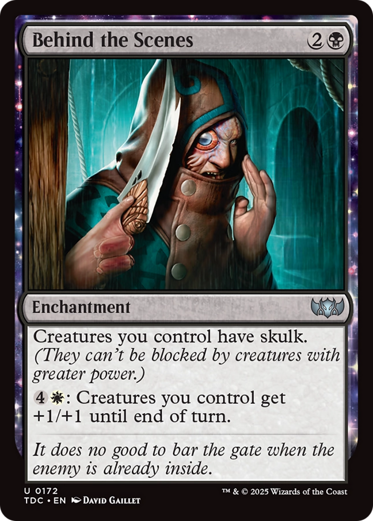 Behind the Scenes (TDC-172) - Commander: Tarkir: Dragonstorm: (enchantment)
