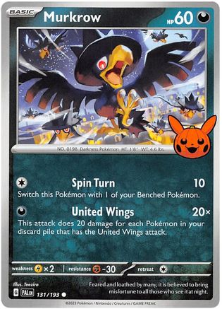 Murkrow 131 Trick or Trade BOOster Bundle 2023 - Common