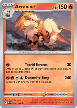 Arcanine 059 - Reverse Holofoil SV Scarlet & Violet 151 - Uncommon