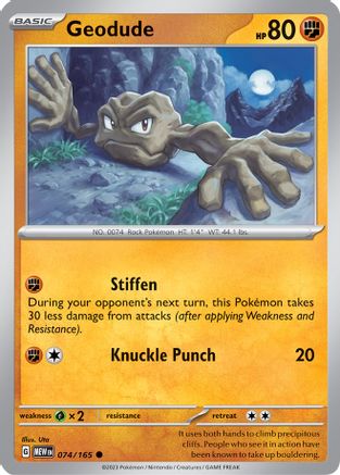Geodude 074 - Reverse Holofoil SV Scarlet & Violet 151 - Common