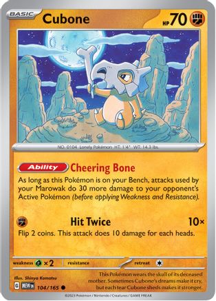 Cubone 104 - Reverse Holofoil SV Scarlet & Violet 151 - Common