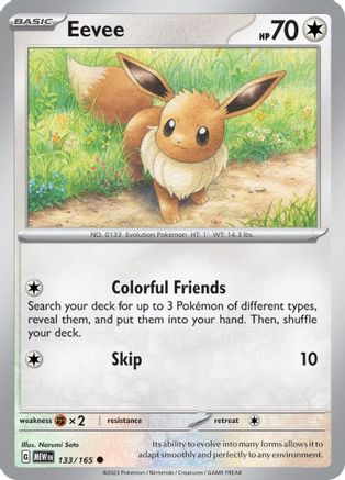 Eevee 133 - Reverse Holofoil SV Scarlet & Violet 151 - Common