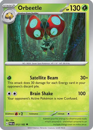 Orbeetle 012 - Reverse Holofoil SV04 Paradox Rift - Uncommon