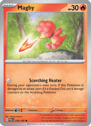 Magby 019/182 - Reverse Holofoil SV04 Paradox Rift - Common