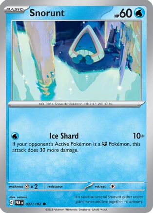 Snorunt 037/182 - Reverse Holofoil SV04 Paradox Rift - Common