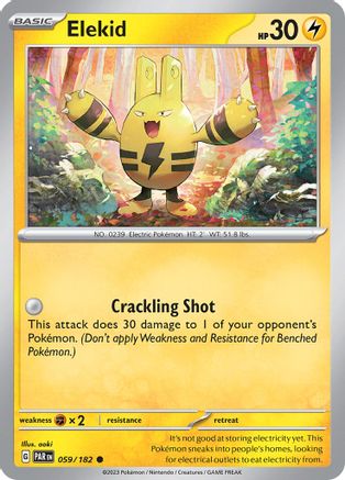Elekid 059 - Reverse Holofoil SV04 Paradox Rift - Common