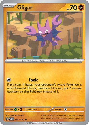 Gligar 091 - Reverse Holofoil SV04 Paradox Rift - Common