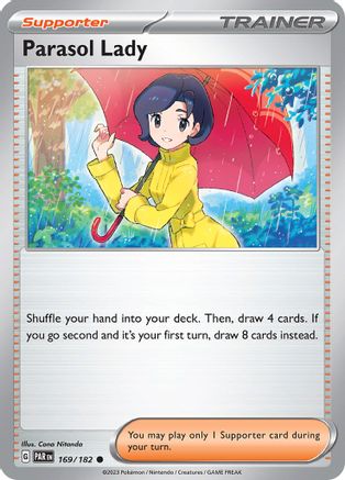 Parasol Lady 169 - Reverse Holofoil SV04 Paradox Rift - Common