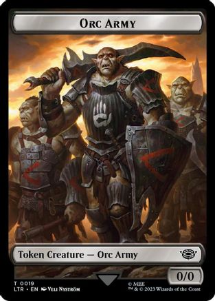 Orc Army (0019) // Food (0024) Double-Sided Token (Surge Foil) (LTR-19 // 24) - The Lord of the Rings: Tales of Middle-earth Foil