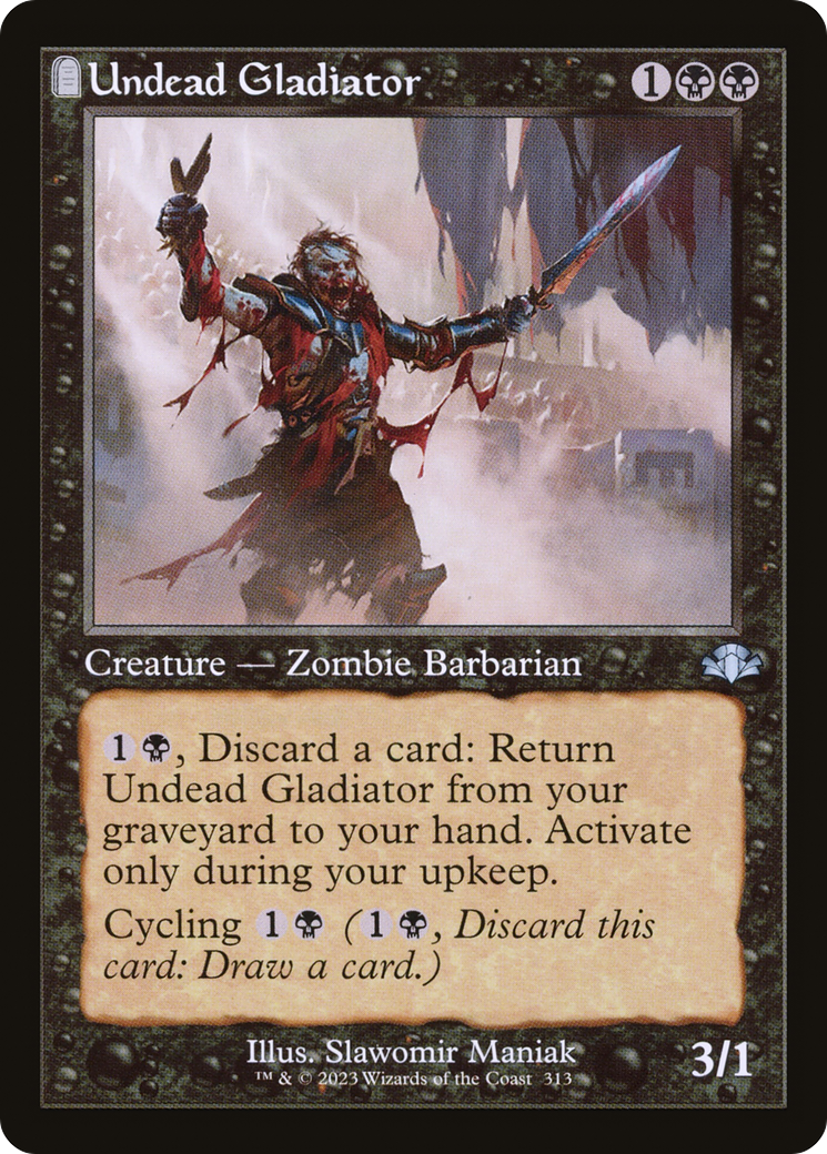 Undead Gladiator (Retro Frame) (DMR-313) - Dominaria Remastered: (tombstone) Foil