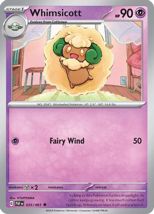 Whimsicott 035 - Reverse Holofoil SV Paldean Fates - Uncommon