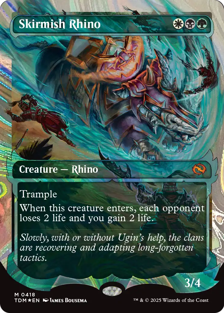 Skirmish Rhino (Showcase) (Halo Foil) (TDM-418) - Tarkir: Dragonstorm: (Showcase) Foil