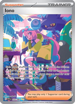 Iono 237/091 - Holofoil SV Paldean Fates - Special Illustration Rare