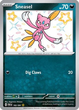 Sneasel 182 - Holofoil SV Paldean Fates - Shiny Rare