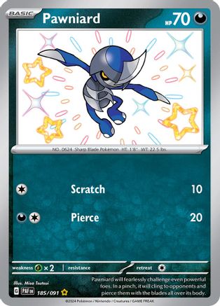 Pawniard 185 - Holofoil SV Paldean Fates - Shiny Rare