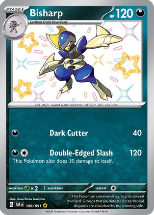 Bisharp 186 - Holofoil SV Paldean Fates - Shiny Rare