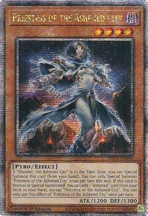 Priestess of the Ashened City (Quarter Century Secret Rare) (PHNI-EN093) - Phantom Nightmare 1st Edition