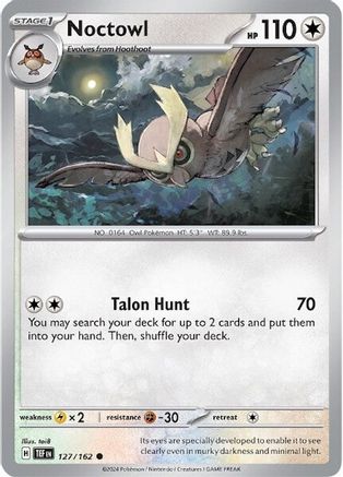 Noctowl 127 - Reverse Holofoil SV05 Temporal Forces - Common