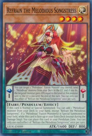 Refrain the Melodious Songstress (LEDE-EN009) - Legacy of Destruction 1st Edition