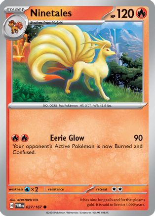 Ninetales 027 - Reverse Holofoil SV06 Twilight Masquerade - Common