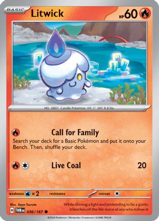 Litwick 036 - Reverse Holofoil SV06 Twilight Masquerade - Common