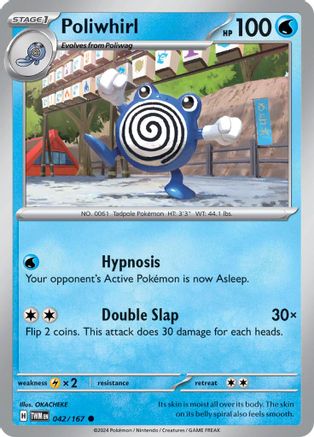 Poliwhirl 042 - Reverse Holofoil SV06 Twilight Masquerade - Common