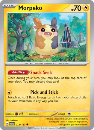 Morpeko 072 - Reverse Holofoil SV06 Twilight Masquerade - Uncommon
